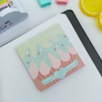 (BRINDE) Bloco Adesivo Quadrado Tom Pastel Frutas 8 x 8 cm 80 Folhas - Importado
