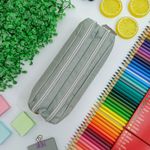 Estojo Escolar Lona Duplo Cinza - Daterra