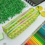 Estojo Escolar Telado Duplo Verde com Bolinha - Daterra