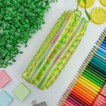 Estojo Escolar Telado Duplo Verde com Bolinha - Daterra