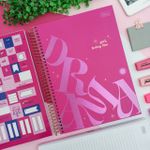 Caderno Espiral Capa Dura Universitário Love Pink 10 Matérias 160 Folhas 20 x 27,5 cm - Tilibra