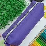 Estojo Escolar Roxo Simples Lona BLX 22 - Daterra