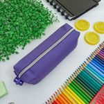 Estojo Escolar Roxo Simples Lona BLX 22 - Daterra