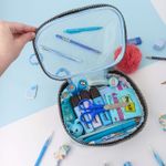 Estojo Box Cristal Transparente 100 Pens sem Divisórias Azul Claro - Fizz
