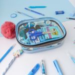 Estojo Box Cristal Transparente 100 Pens sem Divisórias Azul Claro - Fizz