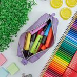Estojo Escolar Lilás Simples Lona BLX 22 - Daterra