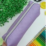 Estojo Escolar Lilás Simples Lona BLX 22 - Daterra