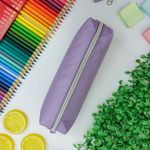 Estojo Escolar Lilás Simples Lona BLX 22 - Daterra