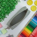 Estojo Escolar Cinza Simples Lona BLX 22 - Daterra