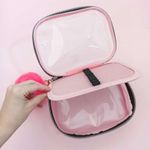 Estojo Box Cristal Transparente Rosa Claro 100 Pens com Divisórias - Fizz