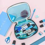 Estojo Box Cristal Transparente Azul Claro Colors 100 Pens sem Divisórias - Fizz