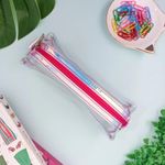 Estojo Baú Cristal Transparente Holográfico Rosa - Fizz 