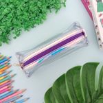 Estojo Baú Cristal Transparente Holográfico Roxo - Fizz