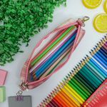 Estojo Escolar Rosa Simples Médio Xadrez - Daterra