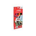 Lápis Colorir 12 Cores + Kit Escolar ( 4 Lápis Grafite HB + 1 Borracha + 1 Apontador) YP7842 - Yin's