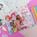 Kit Maleta para Colorir Princesas com 68 Adesivos - Tilibra