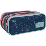 Estojo Triplo Académie Dots Azul - Tilibra
