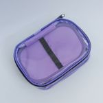 Estojo Box Cristal Transparente Lilás 100 Pens com Divisórias - Fizz