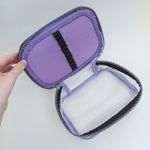 Estojo Box Cristal Transparente Lilás 100 Pens com Divisórias - Fizz