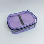 Estojo Box Cristal Transparente Lilás 100 Pens com Divisórias - Fizz