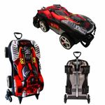 Mochila com Rodinhas 3D Max HotWheels Vermelha Grande