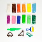 Kit Massa De Modelar Dino 12 Cores Mais 5 Moldes - Leoeleo