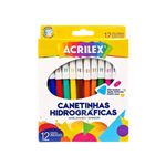 Caneta Escolar Hidrográfica 12 Cores (Canetinha) Lavável - Acrilex