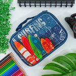 Estojo Box Estampado Azul Surfing - Daterra
