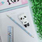 Lápis Grafite Panda nº2 com Borracha Colorido (Azul, Branco, Preto e Rosa) - Tilibra