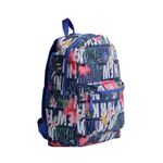 Mochila Escolar De Costas New York Floral Azul Escuro - Clio Style