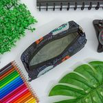 Estojo Grande Simples Nylon Estampado Califórnia Preto - Daterra