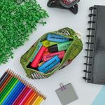 Estojo Grande Simples Nylon Estampado Futebol Verde - Daterra