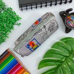 Estojo Grande Simples Nylon Estampado Skate Cinza - Daterra