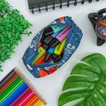 Estojo Grande Simples Nylon Estampado Surfing Azul - Daterra