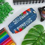 Estojo Grande Simples Nylon Estampado Surfing Azul - Daterra