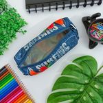 Estojo Grande Simples Nylon Estampado Surfing Azul - Daterra