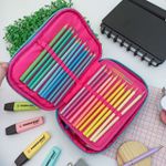 Estojo Box Escolar Luluca (Azul, Lilás e Rosa) - ClioStyle