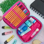 Estojo Box Escolar Luluca (Azul, Lilás e Rosa) - ClioStyle