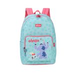 Mochila De Costas Stitch Verde Com Detalhes Rosa - Luxcel 
