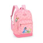 Mochila Stitch Rosa Com Flores - Luxcel