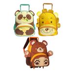 Mochila Com Rodinhas Pets (Panda, Leão, Urso) CP723840B - Clio Style