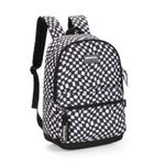 Mochila Escolar de Costas Unissex Preta e Branca Quadriculada - Up4you