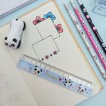 Régua 15 cm Panda Colorida Azul Tom Pastel - Tilibra