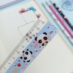 Régua 15 cm Panda Colorida Azul Tom Pastel - Tilibra