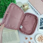 Estojo Box Académie Metalizado Rosé - Tilibra