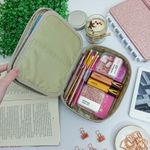 Estojo Box Académie Metalizado Dourado - Tilibra