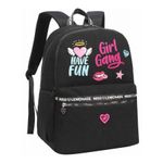 Mochila Escolar de Costas Miss Lemonade Girl Gang Preta - Diplomata