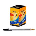 Caneta Esferográfica Média 1.0 mm Cristal Preta c/ 50 Unidades - Bic