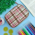 Estojo Box 100 Pens com 1 Divisória Colorido Xadrez - Daterra