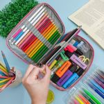 Estojo Box 100 Pens com 1 Divisória Colorido Xadrez - Daterra
